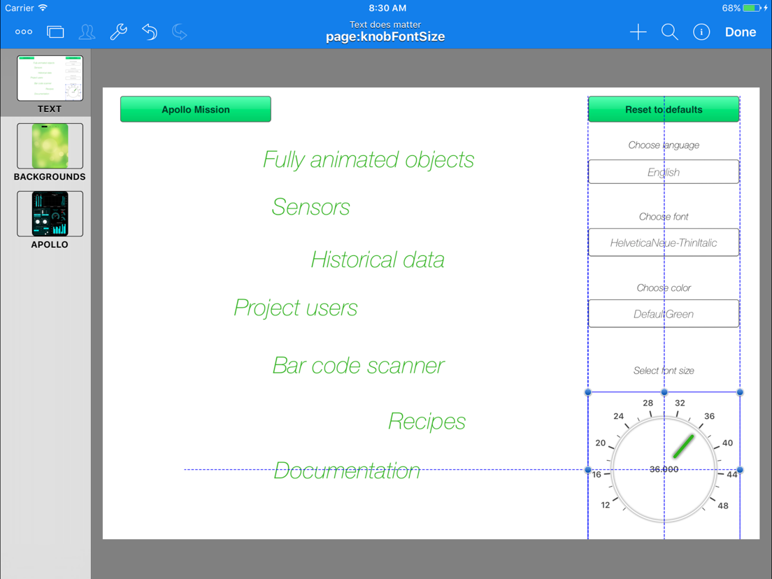 HMI Editor showing an industrial interface project layout